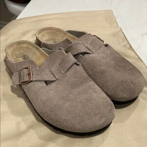 Birkenstock suede clogs